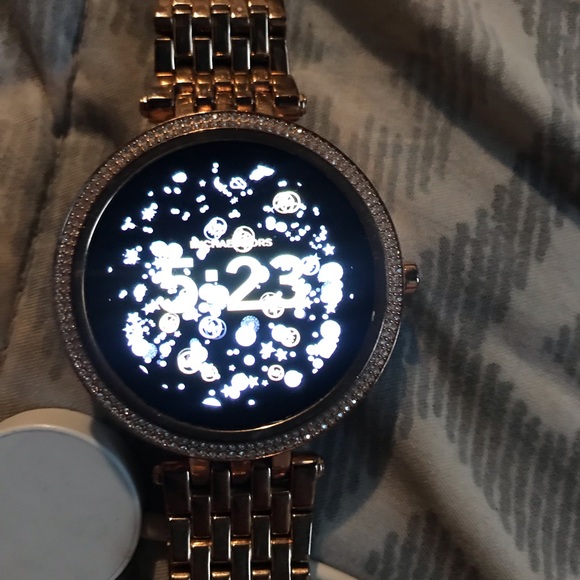Mk rose gold diamond smart watch